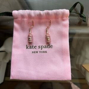 kate spade Pink and Gold Bottle Charm Drop Earrings